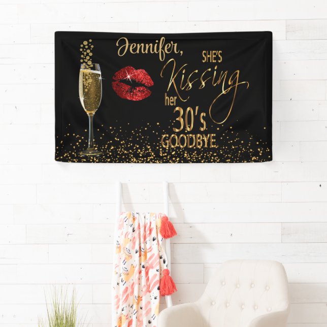 Banderoles 40e anniversaire - Elle embrasse ses 30's Goodbye (En situation)