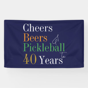 Banderoles 40e anniversaire Pickleball Cheers Beers Blue Part