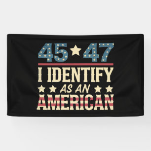 Banderoles 45 47 Je m'identifie comme un drapeau américain Tr