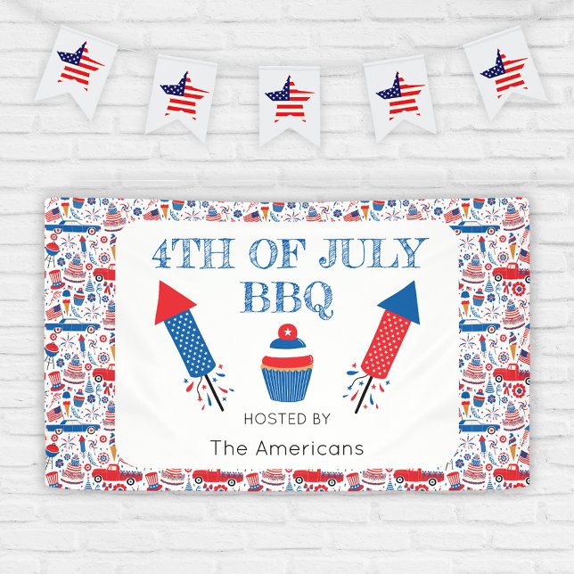 Banderoles 4 juillet BBQ Américain (Créateur téléchargé)
