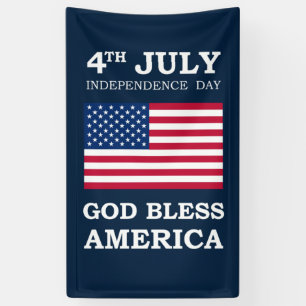 Banderoles 4 juillet Drapeau de Dieu bénisse l'Amérique