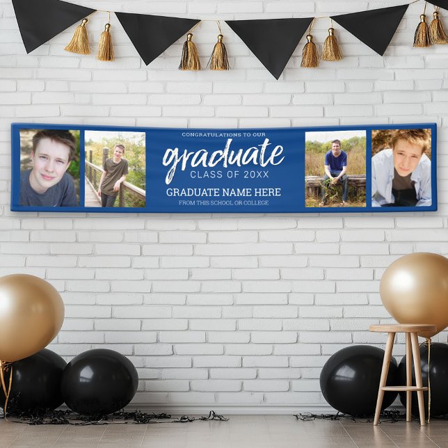 Banderoles 4Classe de Grad Blue (Custom Graduation Banner)
