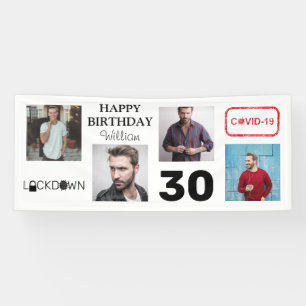 Banderoles 4x Collage de photos Confinement Joyeux Anniversai