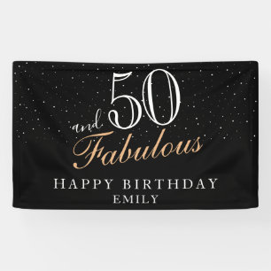 Banderoles 50 ans et fabuleux 50e anniversaire moderne noir