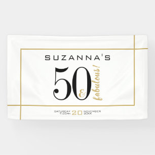 Banderoles 50 ans et Fabulux Anniversaire Noir et Or
