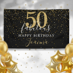 Banderoles 50 ans et Fantastique Anniversaire Elégantes Etoil