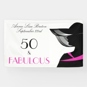 Banderoles 50 et anniversaire élégant d'art déco fabuleux