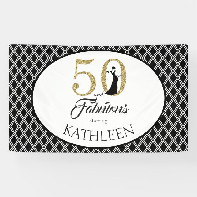 Banderoles 50 et fabuleuse coutume 50e anniversaire (Horizontal)