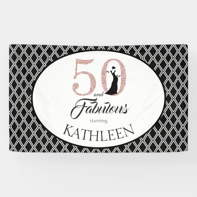 Banderoles 50 et fabuleuse coutume 50e anniversaire (Horizontal)