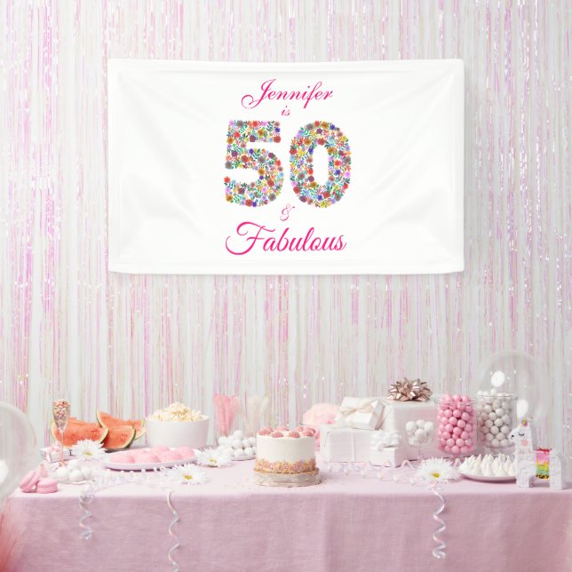 Banderoles 50 et Fabuleux bandeau de fête d'anniversaire (Fête)