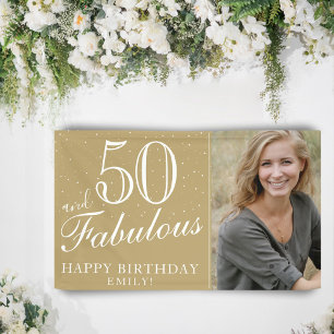 Banderoles 50 et fabuleux moderne Golden 50th Birthday Photo