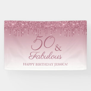 Banderoles 50 et fabuleux Rose Gold rose Parties scintillant 