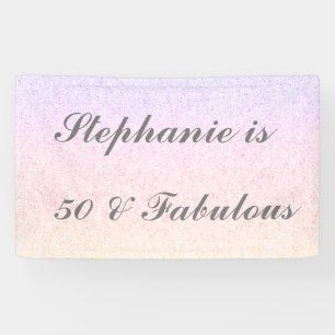 Banderoles 50 Et Fabulous Anniversaire Pink Grey Purple Ombre