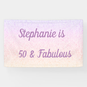 Banderoles 50 Et Fabulous Anniversaire Pink White Purple Ombr