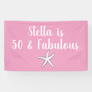 Banderoles 50 & Fabuleux Cool blanc Starfish Pink