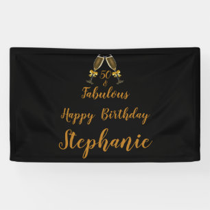 Banderoles 50e anniversaire 50 ans et fabuleux Noir    Faux O