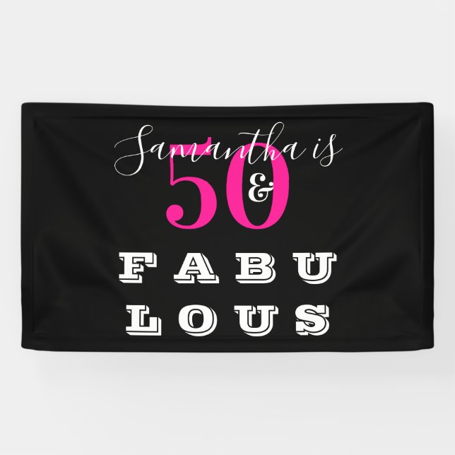 Banderoles 50e anniversaire 50 fabuleuse fête d'anniversaire  (Horizontal)