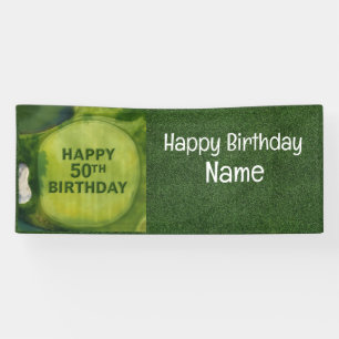 Banderoles 50e anniversaire de golf sur le green pour golfeur