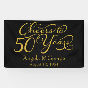 Banderoles 50e anniversaire de Mariage d'or personnalisé
