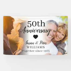 Banderoles 50e Anniversaire de Mariage Personnalisé 2 Collage