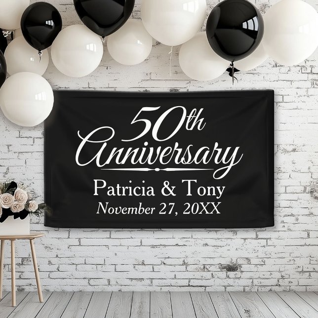 Banderoles 50e anniversaire du Mariage Personnalisé (Custom Anniversary Banner)