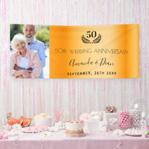 Banderoles 50e anniversaire mariage or photo