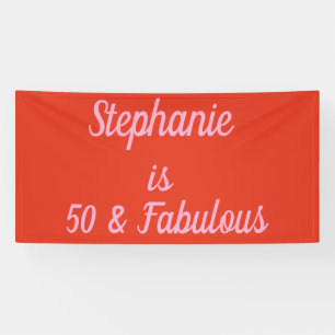 Banderoles 50e Anniversaire Orange Rose Custom Age tendance 2