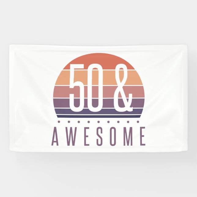 Banderoles 50e anniversaire Retro Sunset (Horizontal)