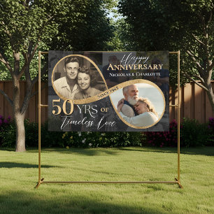 Banderoles 50e Joyeux Anniversaire Then & Now Gold Infinity