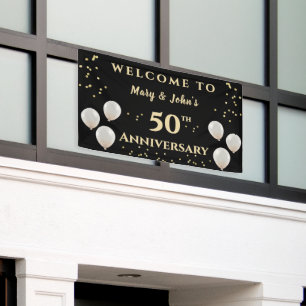 Banderoles 50ème anniversaire de Mariage d'or, nom