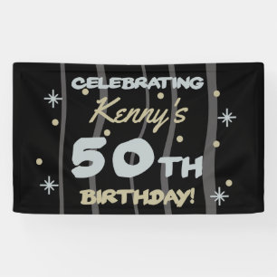 Banderoles 50th Birthday Party Ajouter votre nom
