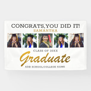 Banderoles 5 Photo Collage Graduation Congrats Graduate 2022