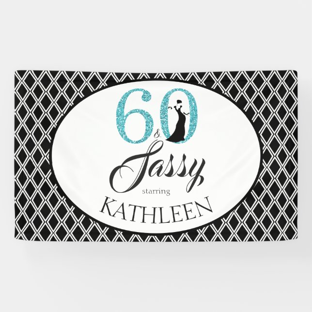 Banderoles 60 et Sassy Custom 60e anniversaire Parties scinti (Horizontal)