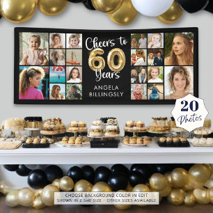 Banderoles 60e anniversaire 20 photo Collage encourage à 60 a