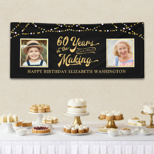 Banderoles 60e anniversaire Alors et maintenant Photos Black 