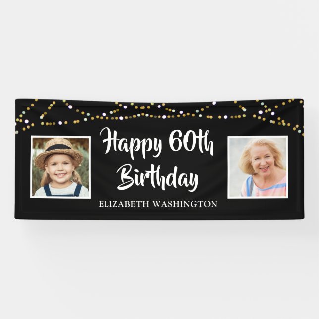 Banderoles 60e anniversaire Alors et maintenant Photos Lumièr (Horizontal)