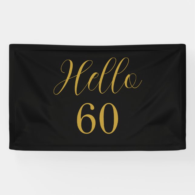 Banderoles 60e anniversaire Black Gold fête d'anniversaire (Horizontal)