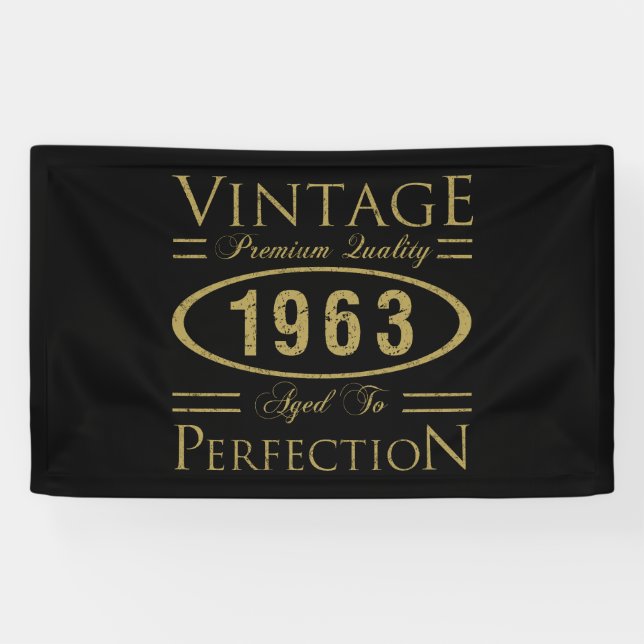Banderoles 60e anniversaire Vintage 1963 (Horizontal)