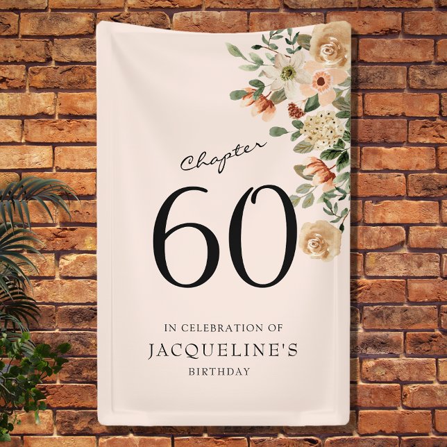 Banderoles 60e anniversaire Vintage Floral (Our elegant 60th Birthday vintage floral banner from Zazzle can transform your party's atmosphere.)