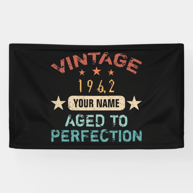 Banderoles 60th Birthday Party 1962 Ajouter Votre Nom (Horizontal)