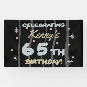Banderoles 65e fête d'anniversaire Ajoutez votre nom