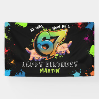 Banderoles 6 7 Meme Graffiti Six Seven Birthday Banner