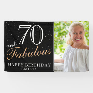 Banderoles 70 et fabuleux moderne Black 70th Birthday Photo