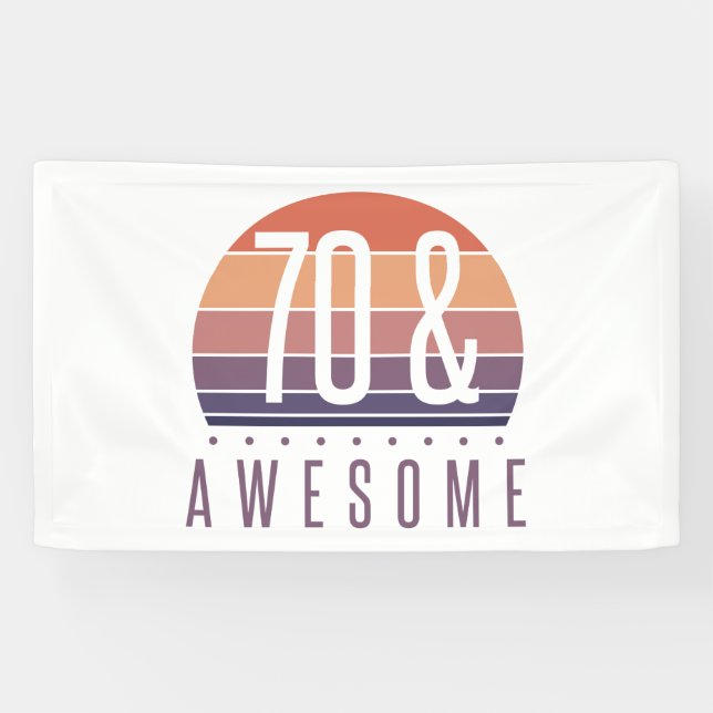 Banderoles 70e anniversaire Retro Sunset (Horizontal)