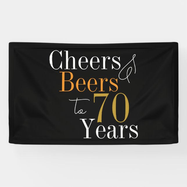 Banderoles 70e anniversaire Soeurs et bières Black Gold Party (Horizontal)