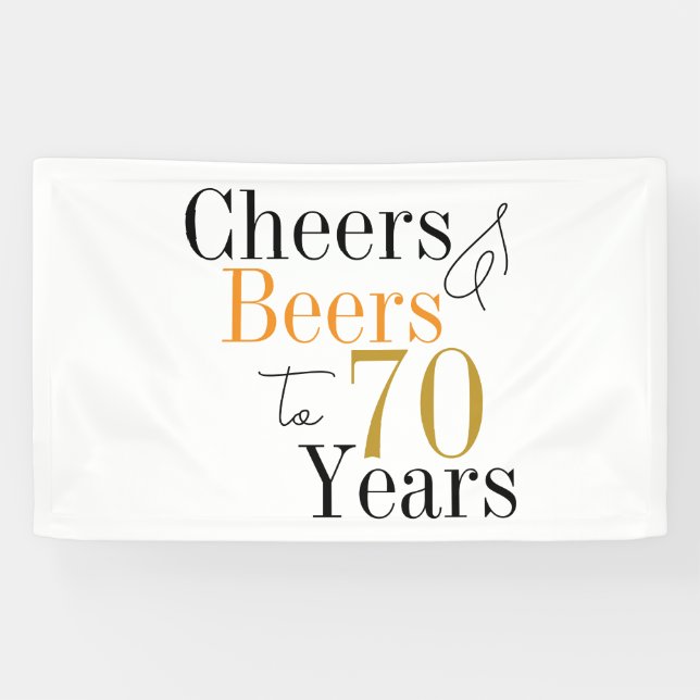 Banderoles 70e anniversaire Soeurs et bières Mini fête (Horizontal)