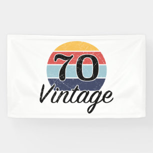 Banderoles 70e anniversaire vintage coucher du soleil