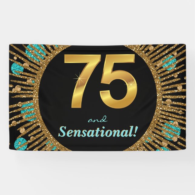 Banderoles 75e anniversaire de femme (Horizontal)
