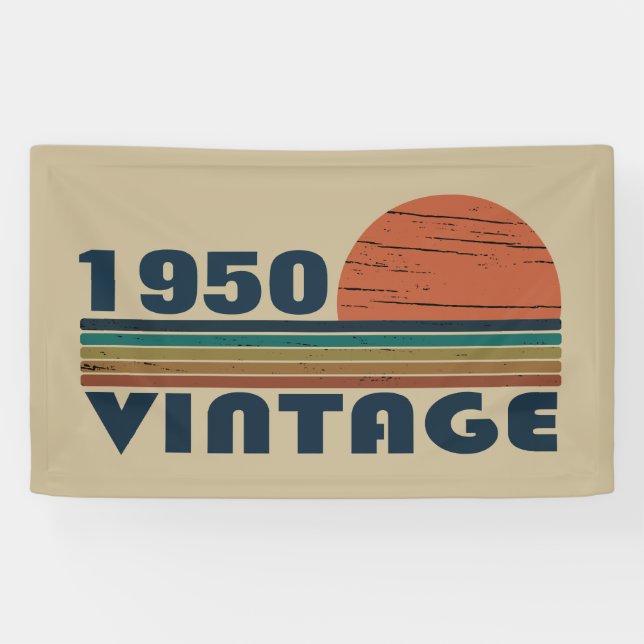 Banderoles 75e anniversaire vintage personnalisé (Horizontal)