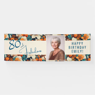 Banderoles 80 et fabuleux Motif Flower Photo Anniversaire